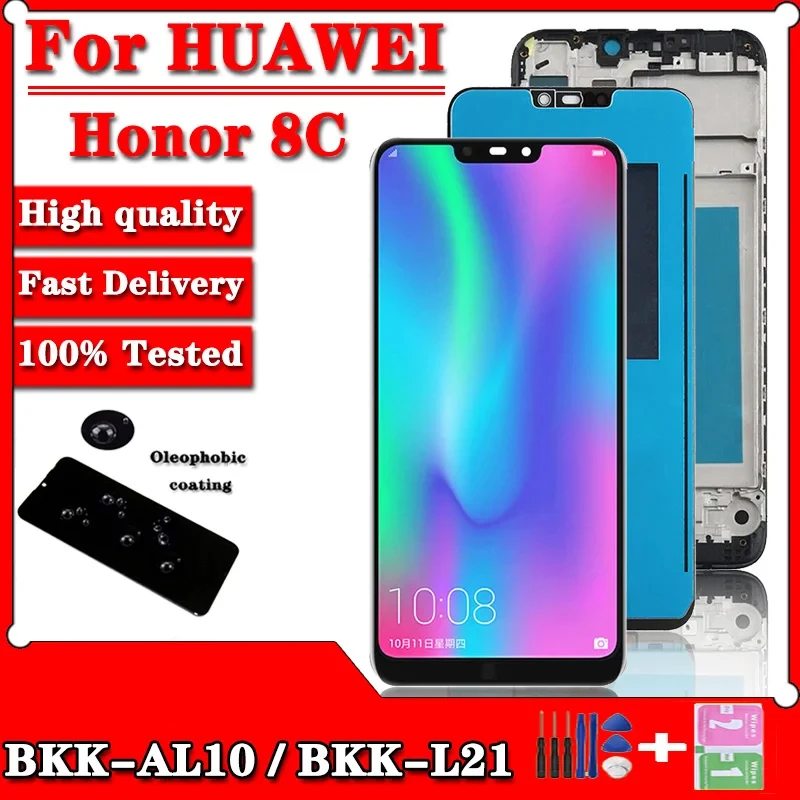 

6,26 "Новый 8c дисплей для Huawei Honor 8C, ЖК-дисплей, сенсорный экран, дигитайзер в сборе для Honor8C, BKK-AL10 LCD