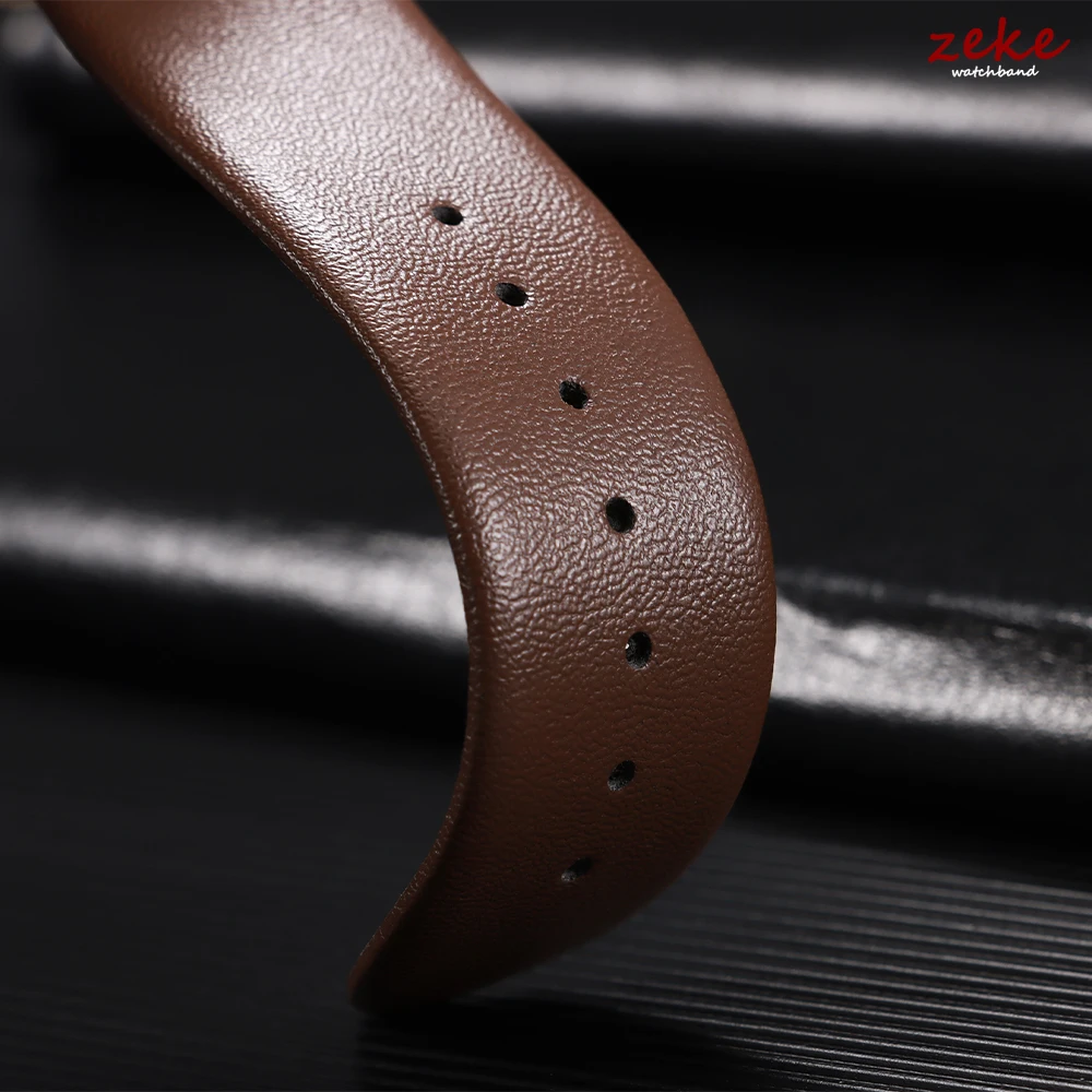 Premium Genuine Leather Ultra-Thin Watch Strap with Pin Buckle