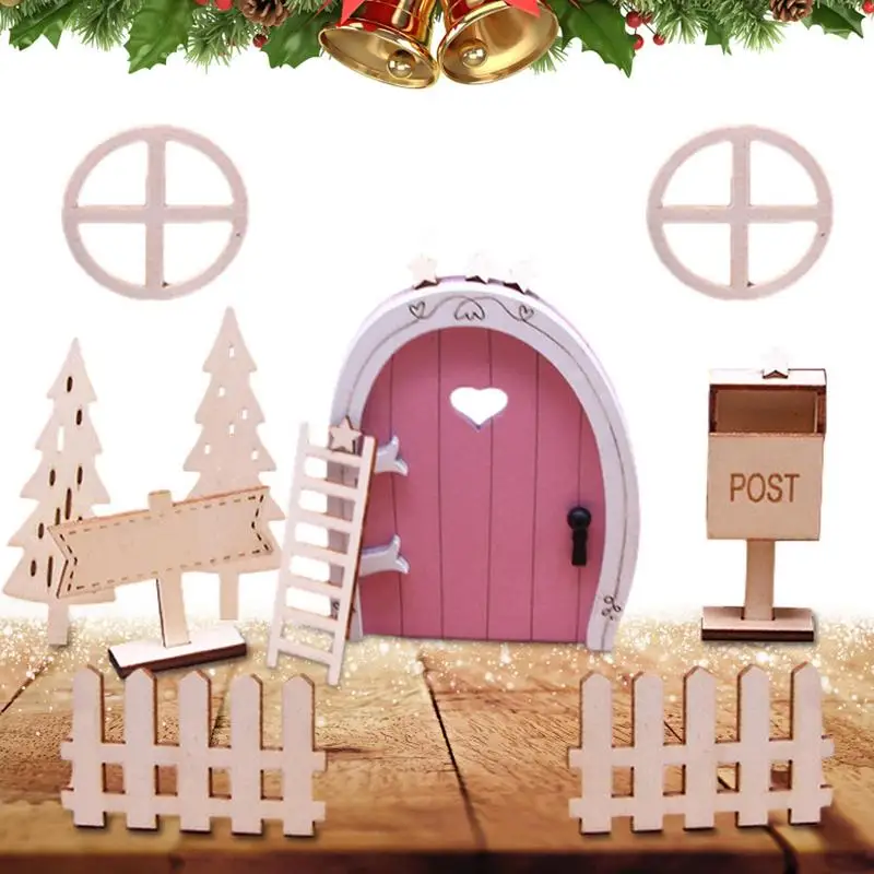 Christmas Fairy Door Decorations Tiny Outdoor Xmas Decor EnchantedFairy Doors Create Christmas Atmosphere With Windows Fences