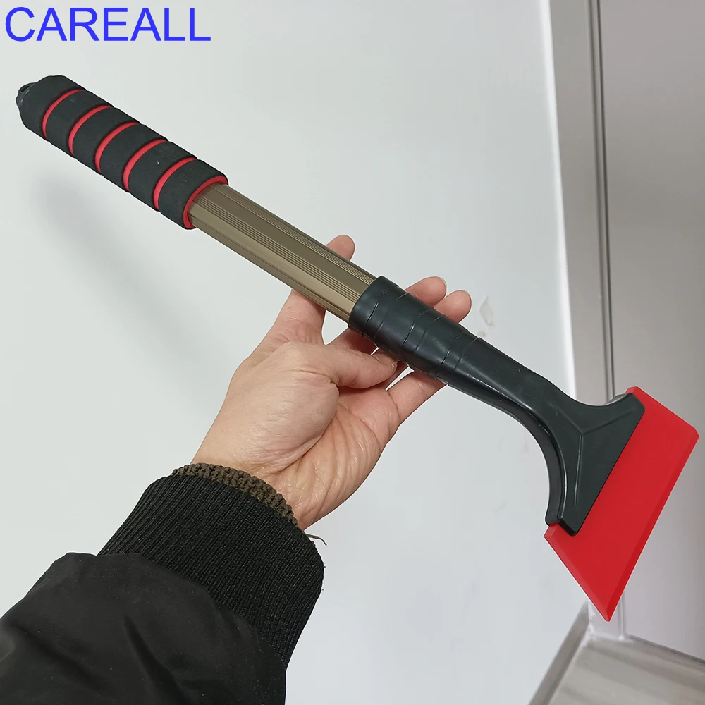 Long Handle Rubber Squeegee Windshield Ice Scraper Snow Shovel Window Tint Tool Car Water Wiper Glass Cleaning