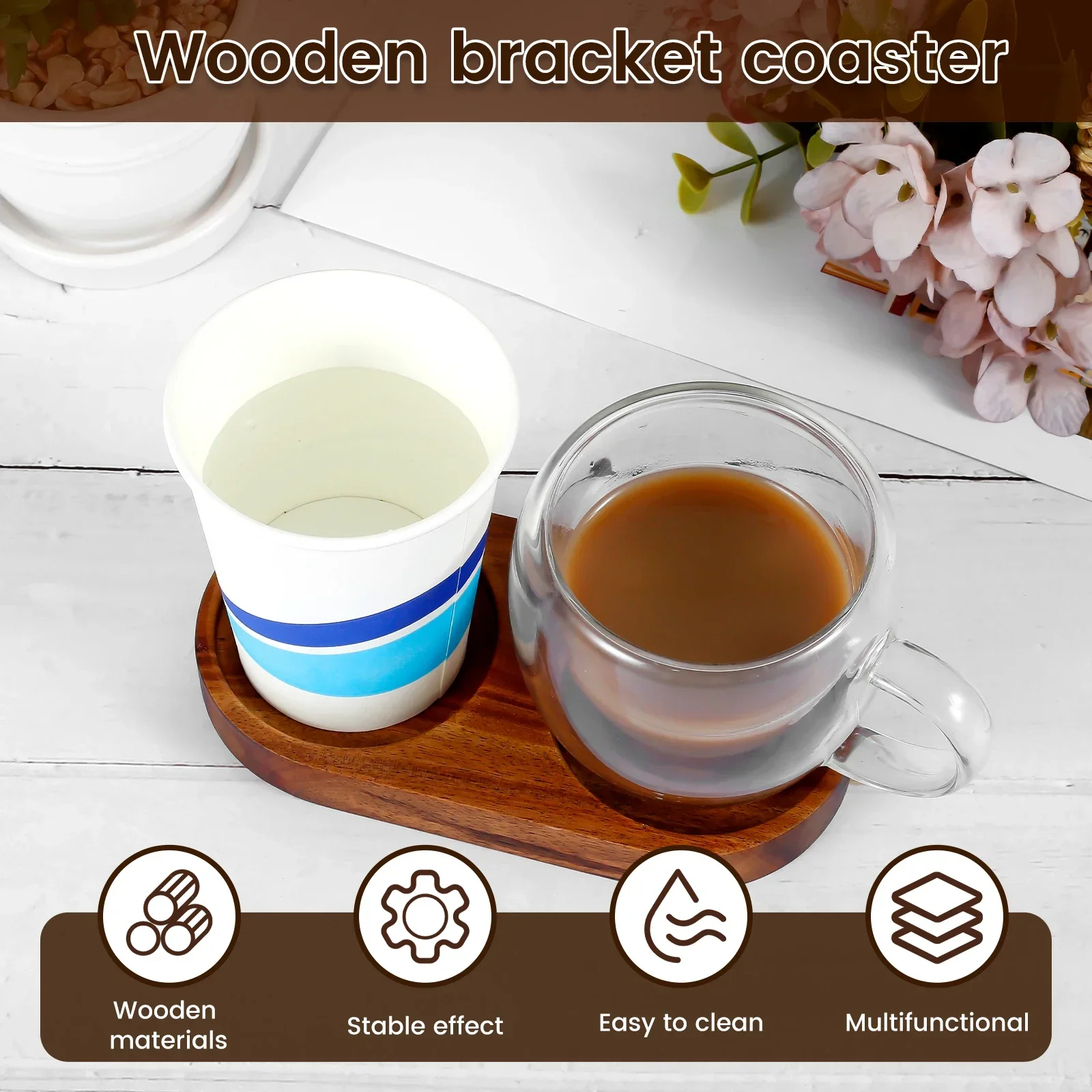 Kitchen Storage Holder Salt and Pepper Mill Tray Multipurpose Wood Tray bracket Pepper Mill Holder Salt Grinder Base Accessories