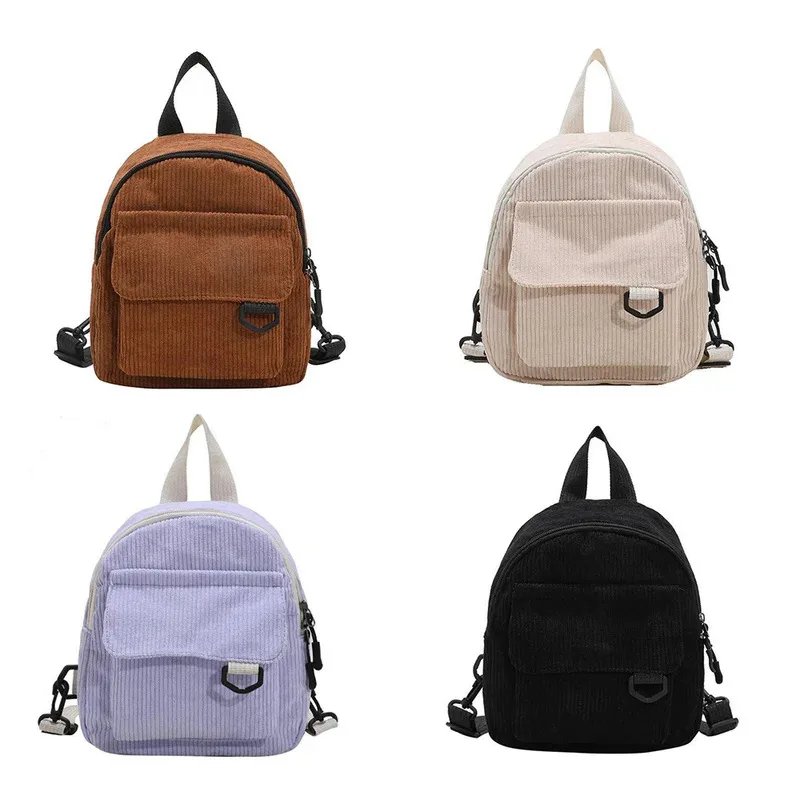 Women's mini casual solid color backpack, compact, simple, durable for travel
