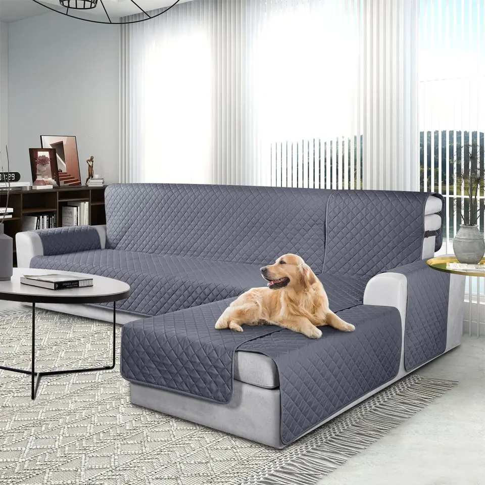 Waterproof L Shaped Sofa Slipcover Protector