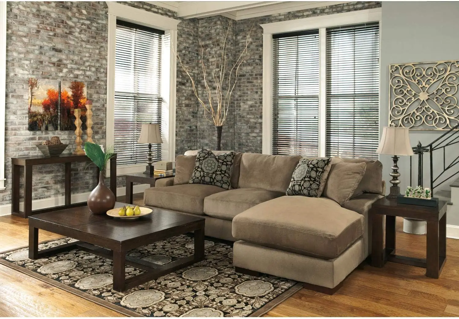 Design by Ashley Watson Mid-Century Rectangular Sofa Table, Dark Brown