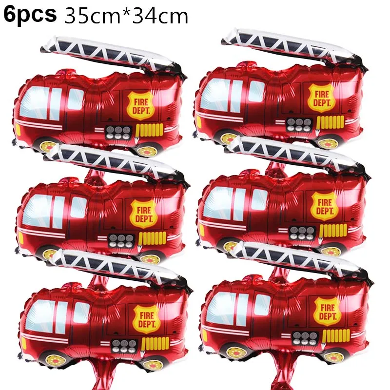 Firefighter Party Decoration Balloon Set - Fire Engine, Airplane & Ambulance Foil Balloons