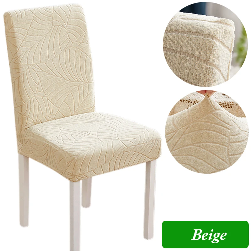 thumbnail image 1 of Funda de silla impermeable para comedor, fundas de asiento de silla de comedor con respaldo alto, elásticas, jacquard para cocina, hotel, 2/4/6 piezas, 1 of 5