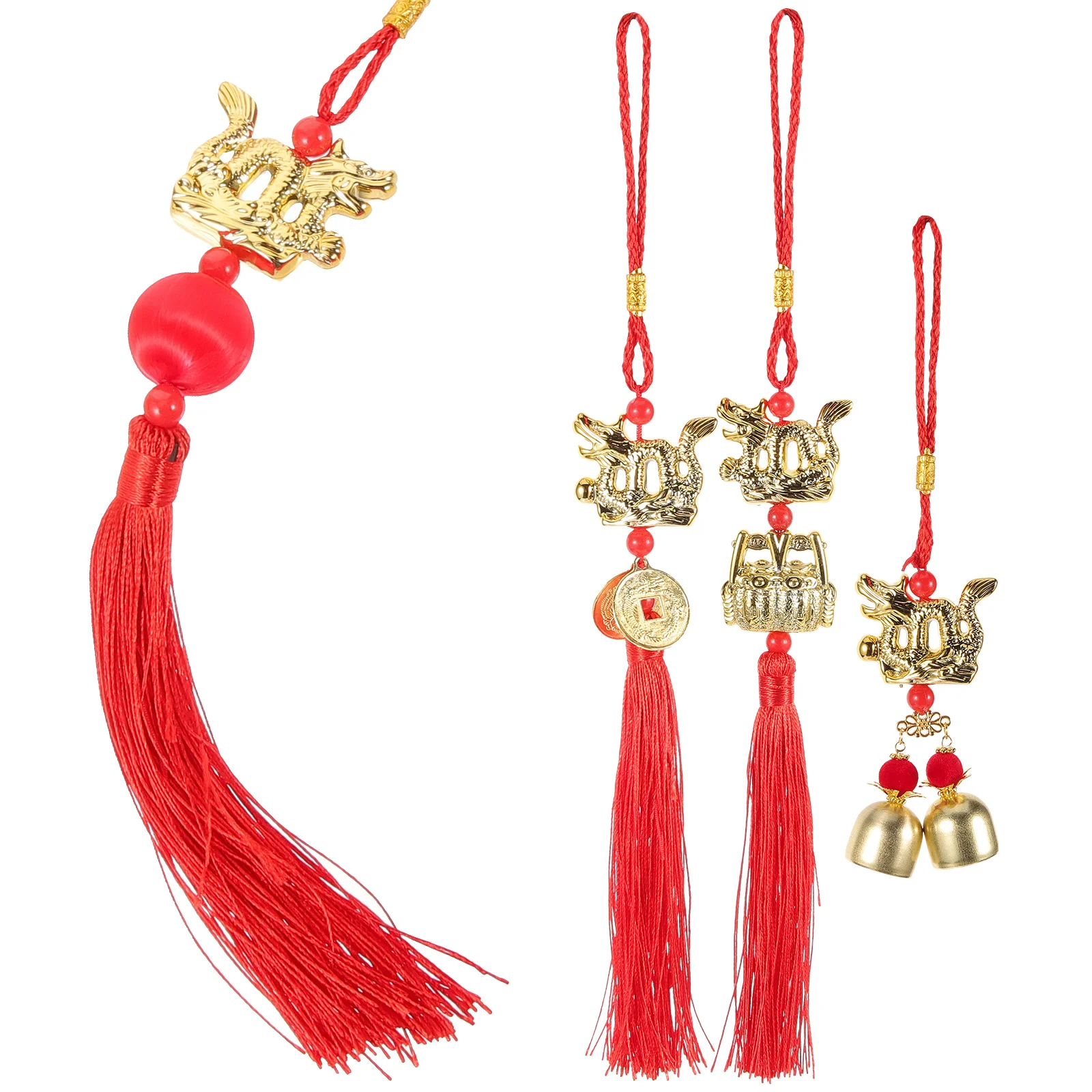 

Chinese Style Tassel Dragon Pendant Pendant For Car Hanging Pendant Bonsai New Year Decorations (Mixed Style)