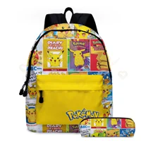 2 pz/set Anime Pikachu Pokemon Stampa Zaino Scuola Pikachu Ragazzi Ragazze Moda Laptop Zaino di Grande Capacità per I Regali 20