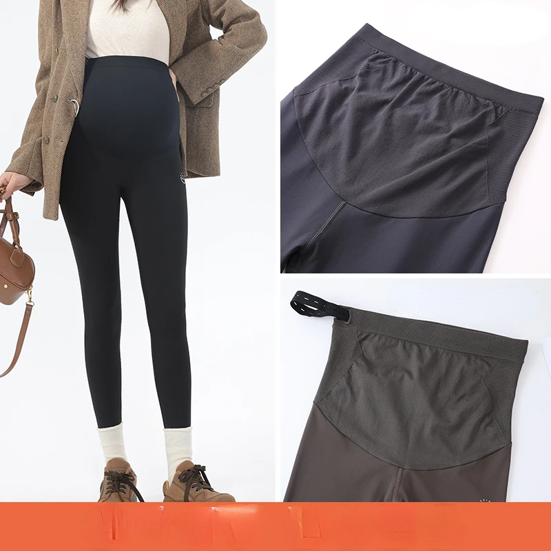 Autumn Maternity Stretched Leggings High Waist Pregnant Woman Yoga Pants Skinny Pregnancy Belly Pants Slim Hips Sports Trousers