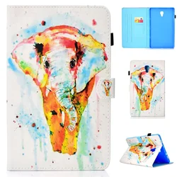 Premium PU Leather Flip Book Stand Protective Case for SM-T590 SM-T595 (Paint elephant)