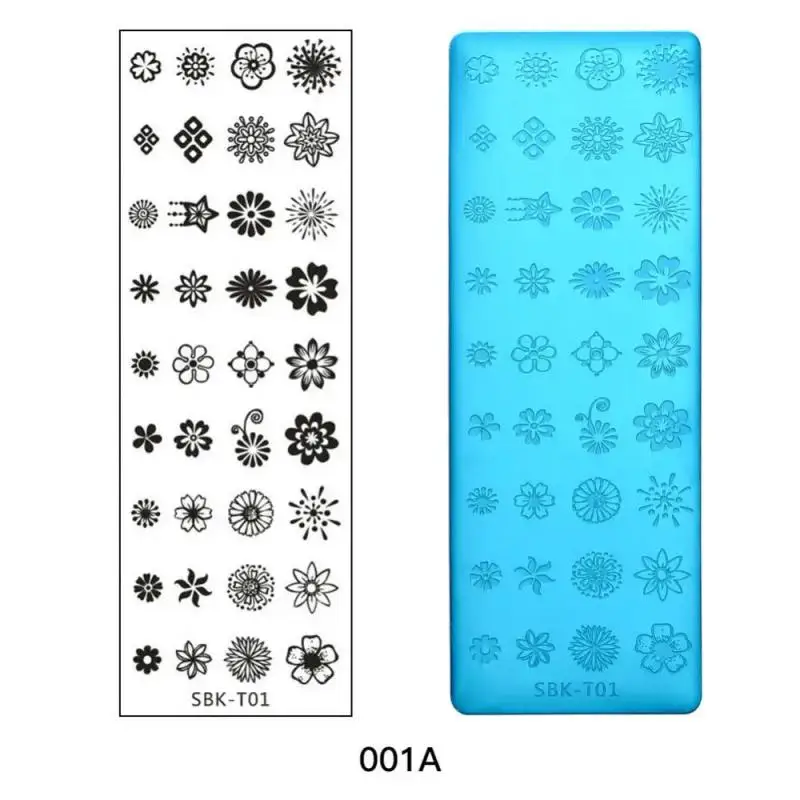 Nail Art Templates Stamping Plate Design Flower Butterfly Nail Stamp Templates Leaf Floral Printing Stencil Plates Image manicur 6