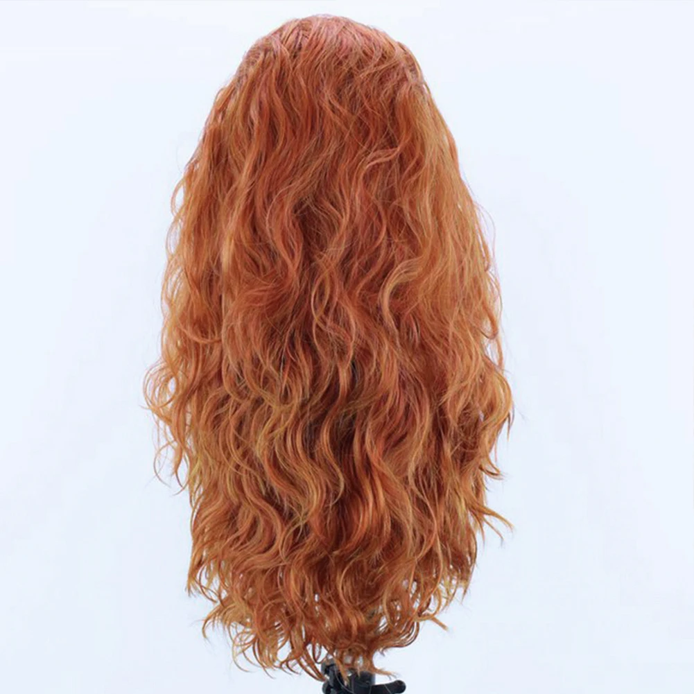 AIMEYA Ginger Synthetic Lace Front Wig lace front wig Long Wavy Black Cosplay Lace Wigs for Women Blonde Heat Resistant Fiber Synthetic Wigs