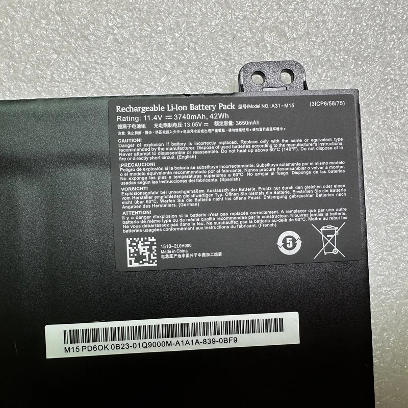 Original 40068772 A31-M15 Akku für MEDION S15449-MD62193 S1544 P6645 S6445 63350