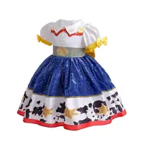 Robe Disney Jessie Toy Story pour filles, Costume de Cosplay de Cowgirl jaune bleu, tenue de fête fantaisie pour enfants, cadeau d'halloween et de noël 2