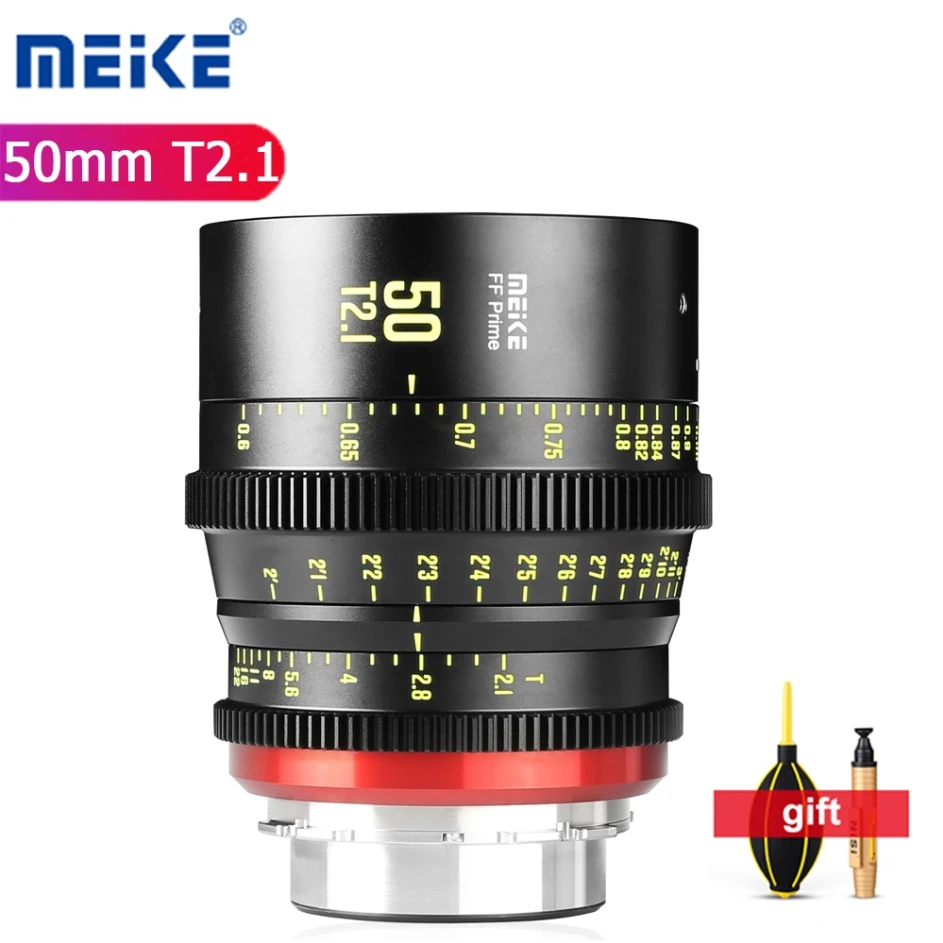 Obiettivo Meike Prime 50Mm T2.1 Cine Per Fotocamera Cinema Full Frame Per Canon C700 C500Ii Sony Venezia Sony Fx3 Fx6 Fx9 Z Cam