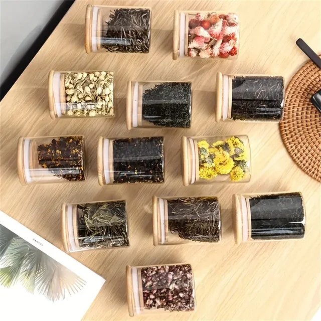 Bamboo Lid Glass Storage Jars – 250ml (12-Piece Set) 3