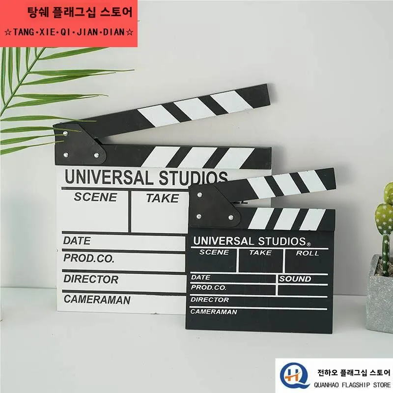 휴대용 영화 촬영 감독 보드 액션 시작 표시 신규 소품 영화 제작 장 탁상 디스플레이 플라스틱 베이스 스탠드