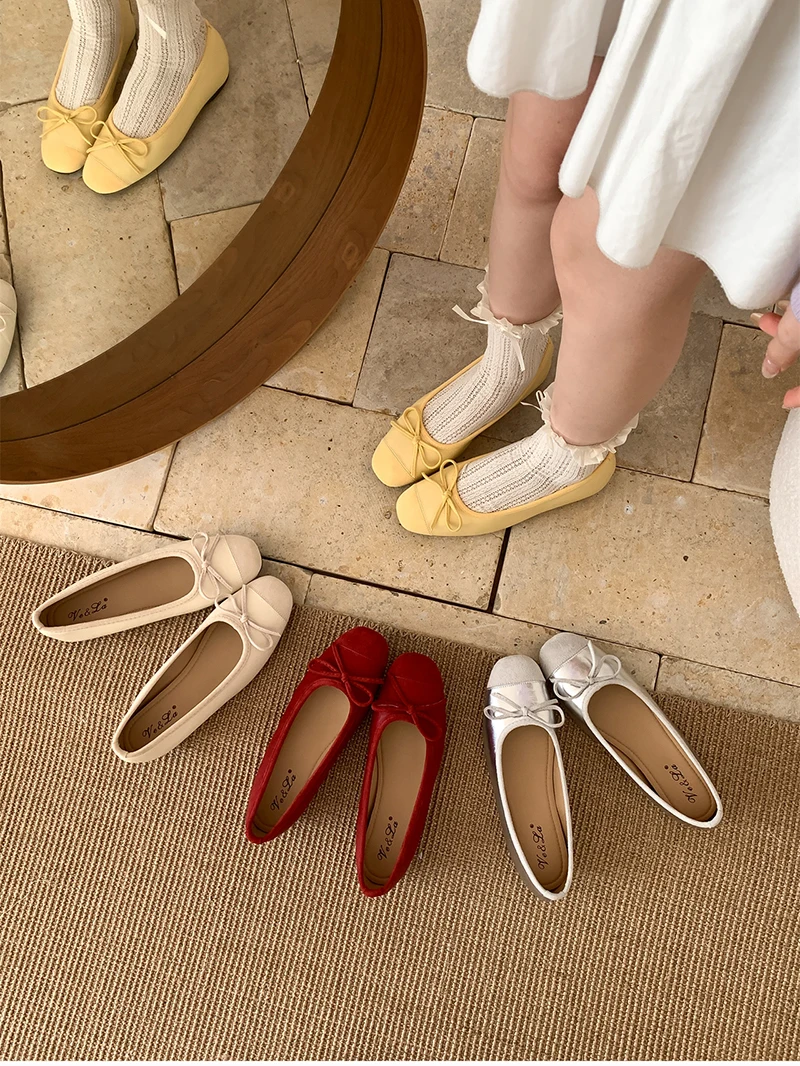 Spring Brand Women Flats Round Toe Shallow Slip On Ladies Casual Ballet Shoes Soft Sole Eelgant Dress Shoes