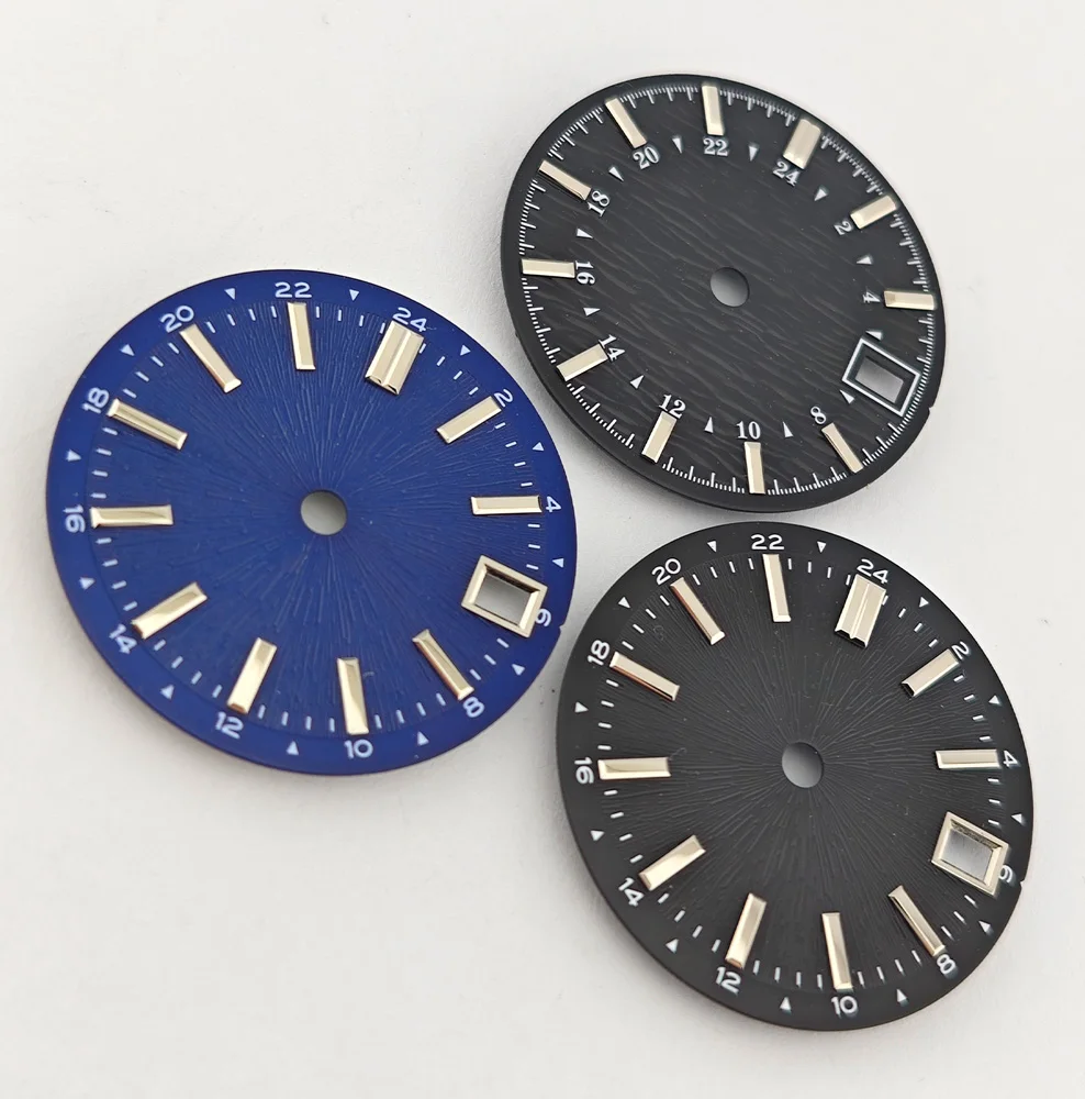28.5mm 시계 다이얼, NH35 다이얼, 블랙 숫자 다이얼, DIY 사용자 정의 로고, 레이저 인쇄 시계 액세서리, NH35/NH36 무브먼트용