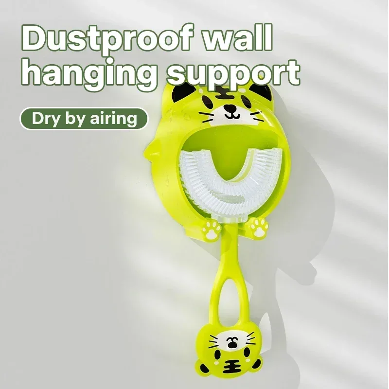 Cute Cartoon Frog Baby Toothbrush 360 Degree U-shaped Children's Teeth Cleaning Brushes Soft Silicone Toothbrush Baby Oral Care