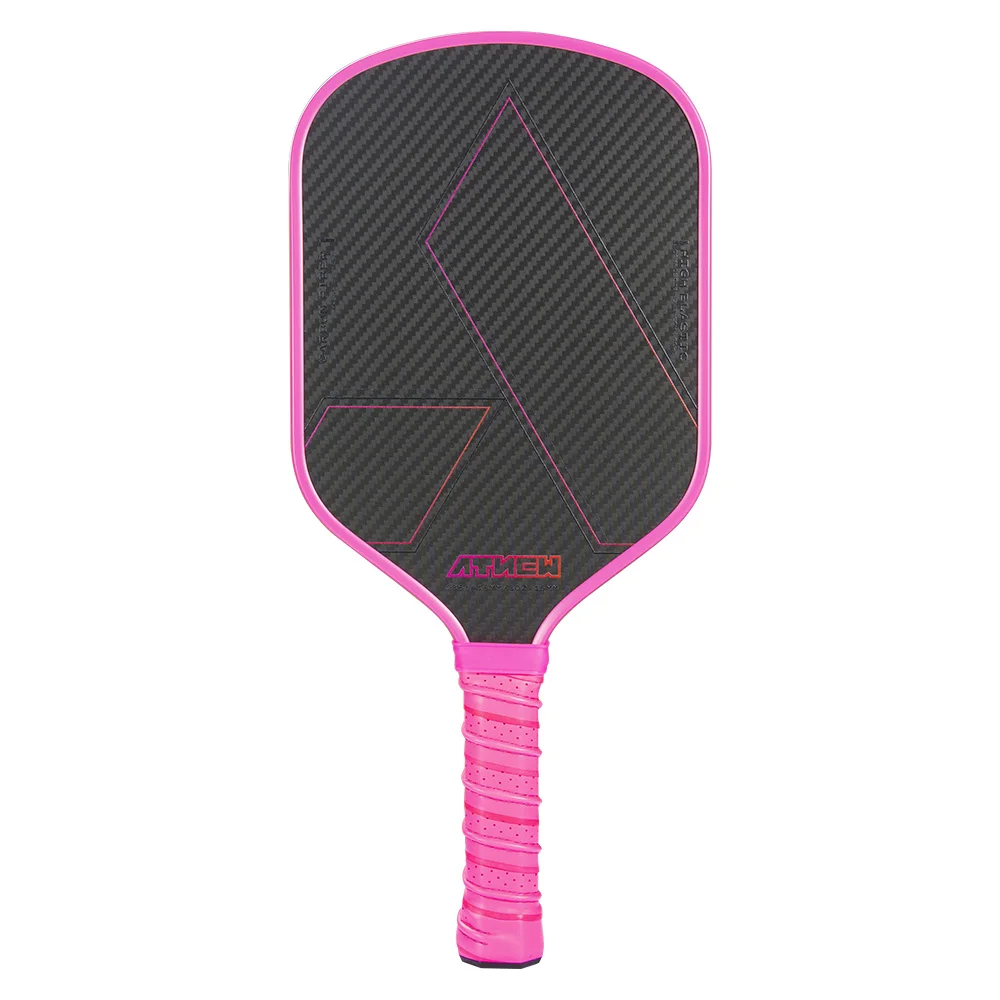 ATNEW BV51X-03 Pink Color Grip And Edge Carbon Fiber T700 +3K Pickleball Paddle ,Cloth Pattern Surface, 16MM Thermoformed Racket