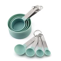 8PCS Measuring Cups Spoons Set For Baking Cake Pastry Cooking Utensils Stainless Steel Handle Kitchen Tools Accessories Gadget 4