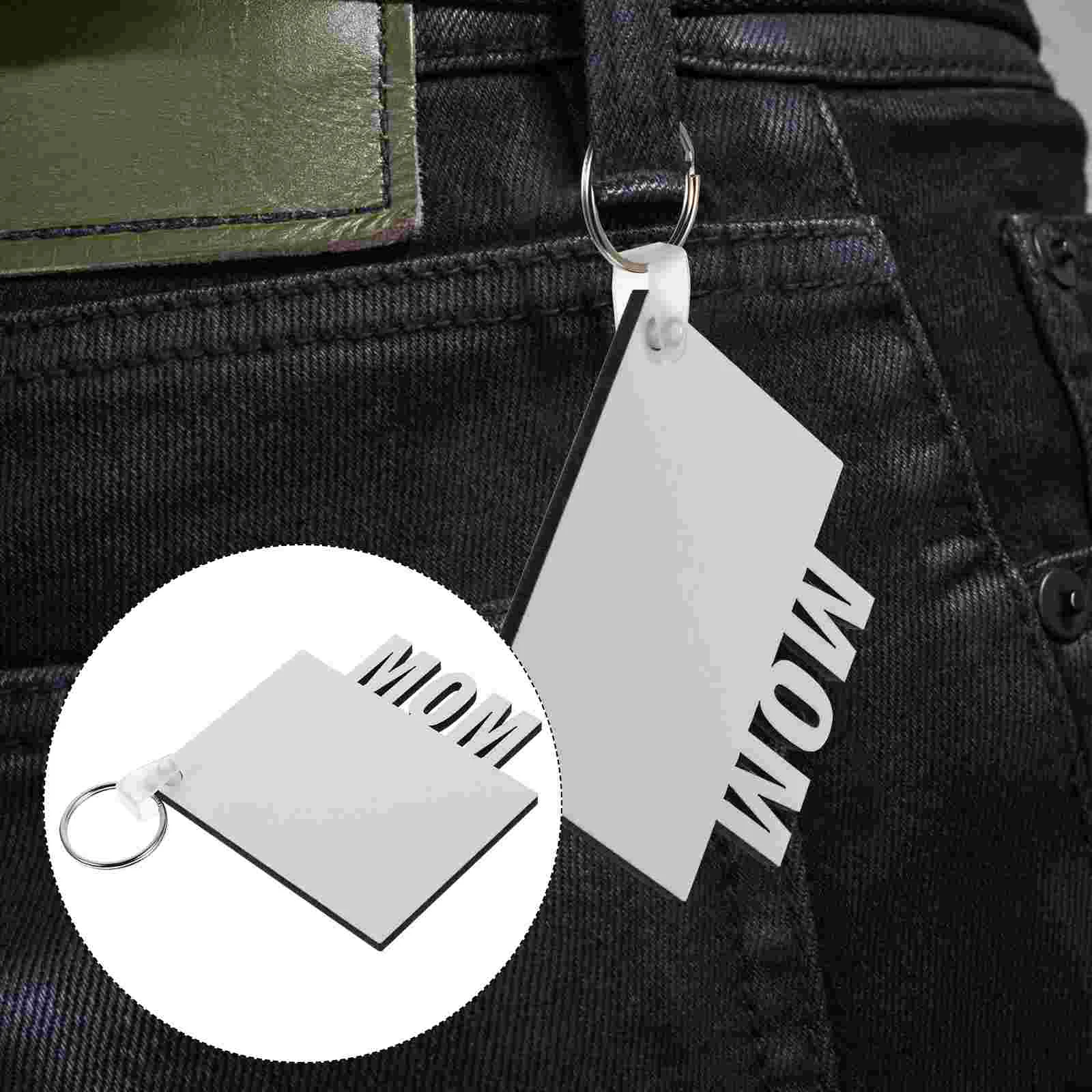 

8 Pcs Dye Sublimation Keychain Heat Transfer Blank Rings Acrylic Keyring Father
