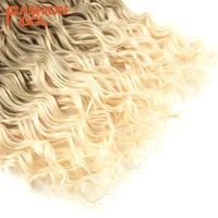 FASHION IDOL Curl cheveux vague profonde torsion Extensions de cheveux pour les femmes 20 pouces Ombre Blonde Crochet faux cheveux synthétiques Crochet tresses 6