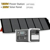 1800W เครื่องกําเนิดไฟฟ้าพลังงานแสงอาทิตย์ LiFePO4 BAT Power Station สําหรับไฟดับ Camping กิจกรรมกลางแจ้ง 200W แผงพลังงานแสงอาทิตย์ Charger 1