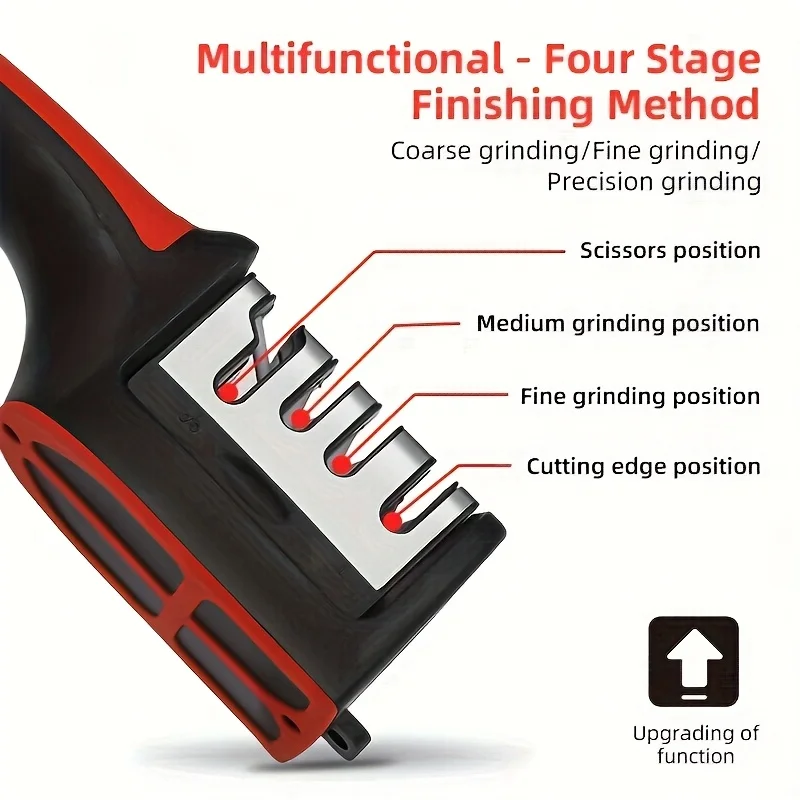 Multifunctional Kitchen Knife and Scissor Sharpener with Fast Grinding Stone
