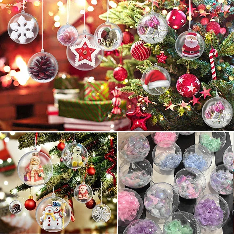 SEUNMUK 48 stuks 8 cm plastic vulbare ornamenten ballen