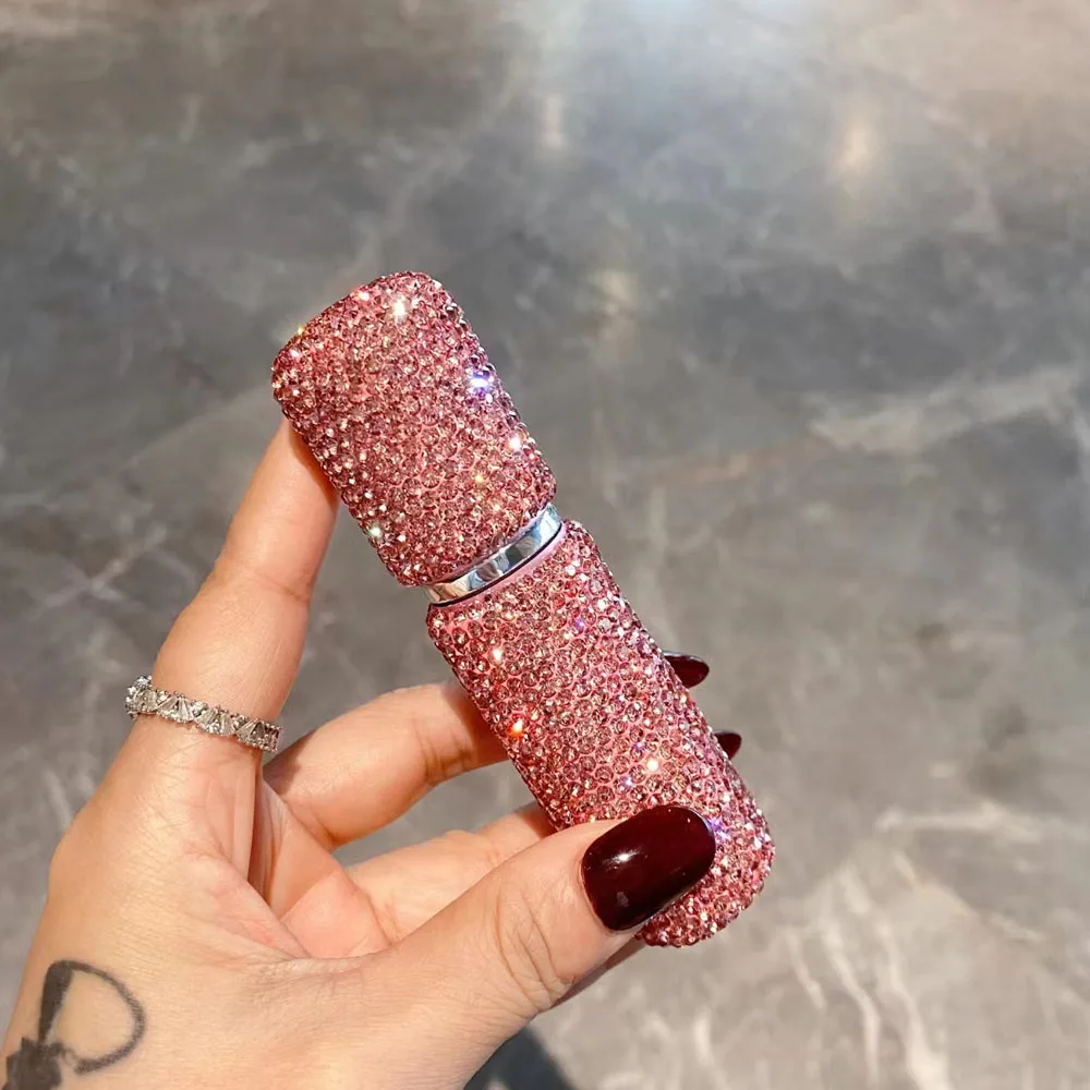 Light luxury Diamond-Encrusted Perfume Bottle 10ml Glass Spray Bottle  Empty Cosmetic Sample Vials Mini Refillable Sprayer