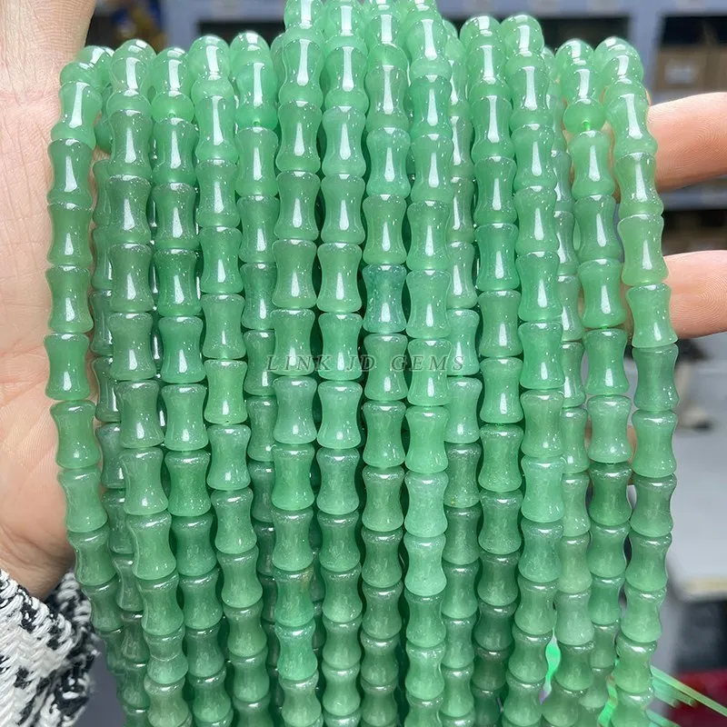 8*12mm Natural Stone Green Aventurine Bamboo Joint Beads Loose Spacer Jade  Beads For Jewelry Making Diy Necklace Accessories - AliExpress