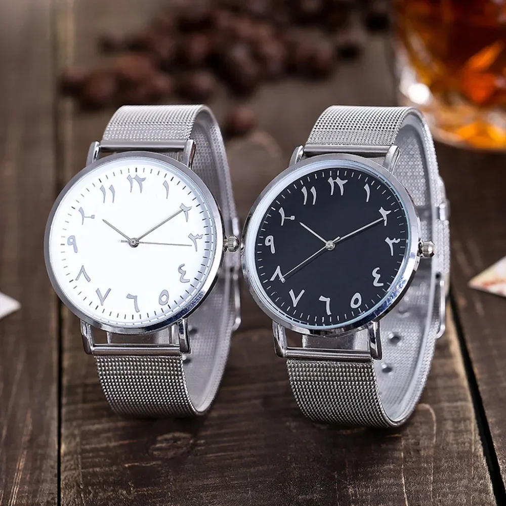 Ladies Watches Fashion Design Arabic Numbers Watch Women Watches Silver Mesh Band Quartz Wristwatches Cheap Price Dropshipping 3