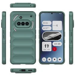 Enhanced Rugged Armor Anti - Shock Airbag Cushion Rubber Case with Lining Cloth for Nothing Phone (3a) Pro (Army Green)