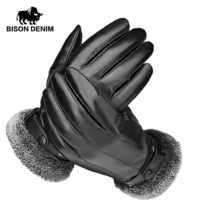 M&H Genuine Sheepskin Leather Gloves For Men - Winter Warm Driving & Motorcycle Gloves - View #13
