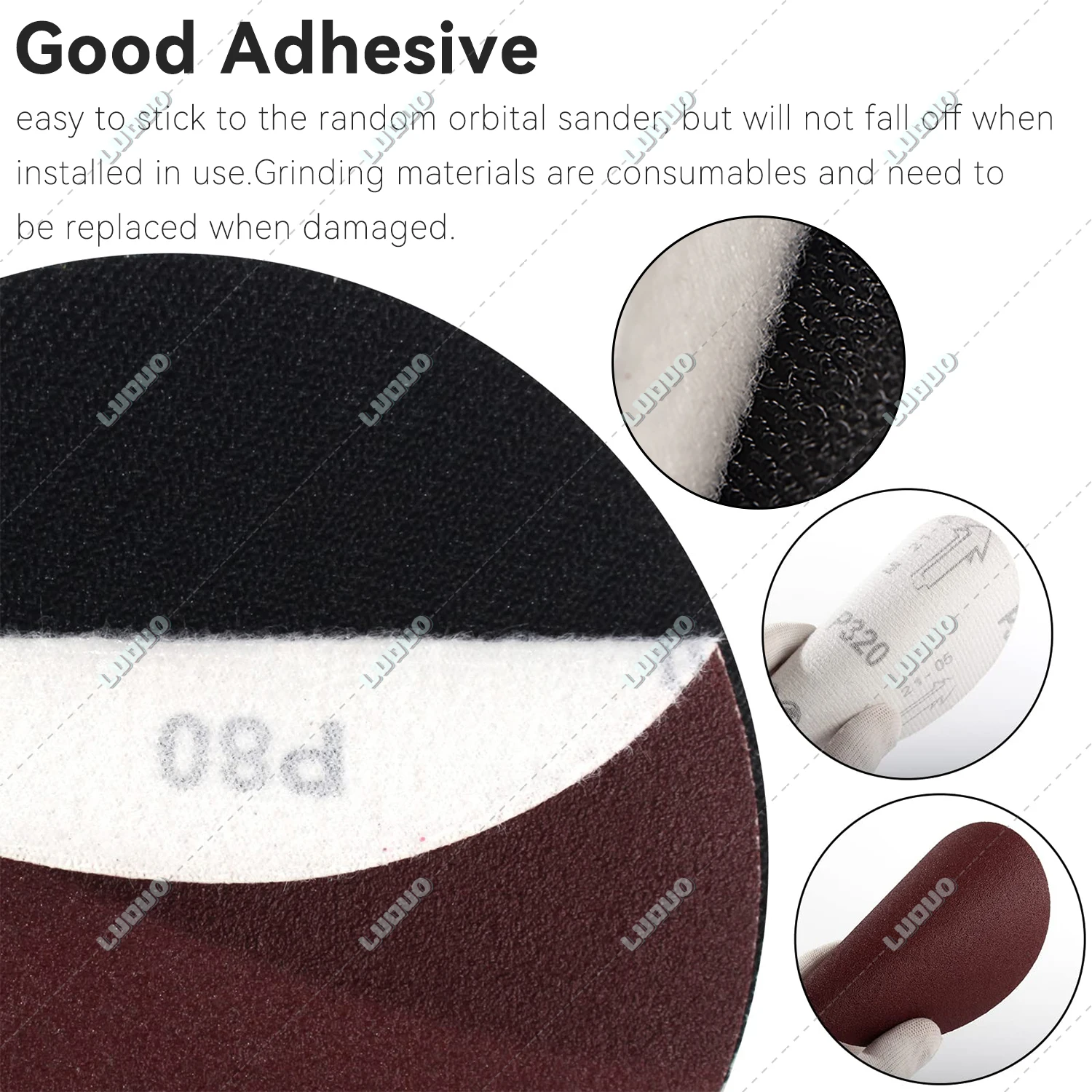 Sand Paper Sanding Discs Round Flocking Sandpaper Sanding Grinder Polishing 3 Inch 800 1200 1500 2000 3000 5000 Grits 105PCS