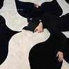 French Retro Bedroom Decor Stripe Carpet Minimalist Carpets for Living Room Home Art Plush Floor Mat Large Area Thickened Rug 5