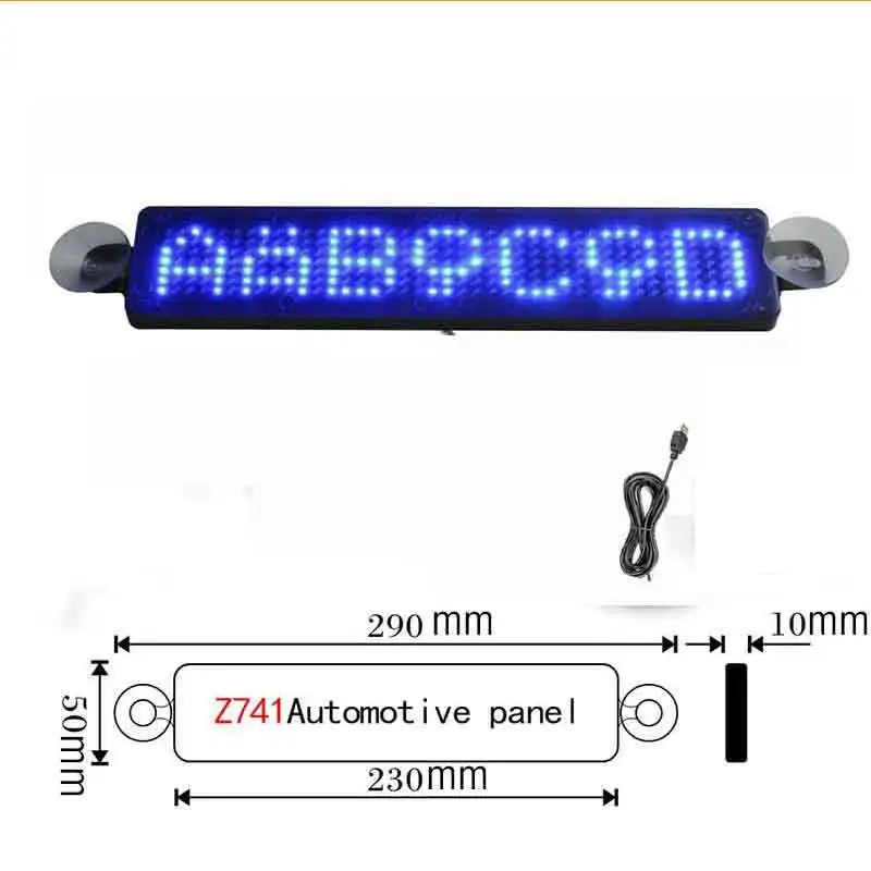 Led 자동차 디스플레이 로그인 블루투스 APP 프로그래밍 가능한 스크롤 메시지 보드 후면 창 흡입 컵 빌보드 새로운 USB 23*5cm