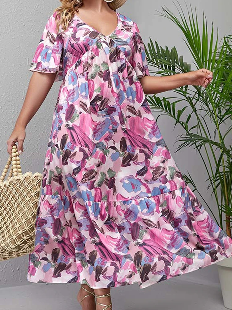 Plus Size Summer Maxi Dresses Sleeves Casual Plus Size Maxi Dresses
