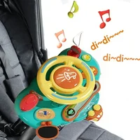 Baby Toy Electric Simulate Driving Car Copilot Steering Wheel Stroller Driving Early Educational Toys for 0-36 Months Toddler 1