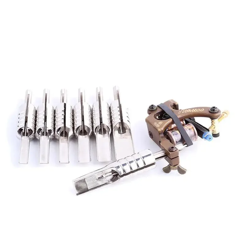 Tattoo Stainless Steel Large Row Handle Needle Nozzle 19F/23F/25F/29F/35F Tattoo Fogging Machine Handle Grips Makeup Supplies