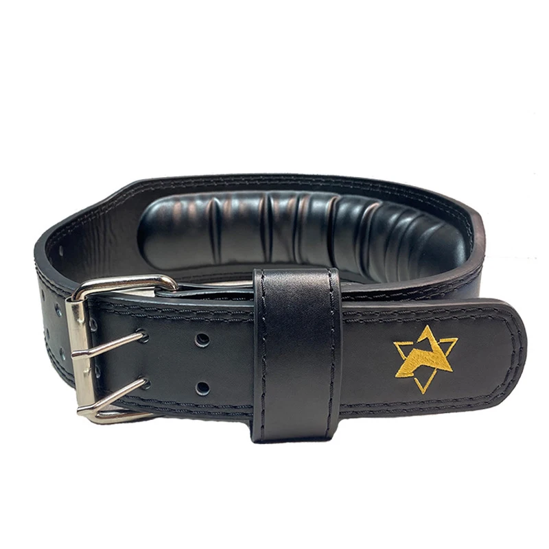 Weightlifting Belt PU Leather Waist Support Gym Belt Unisex Wide Barbell Training Weight Lifting Brace Straps for Fitness 3