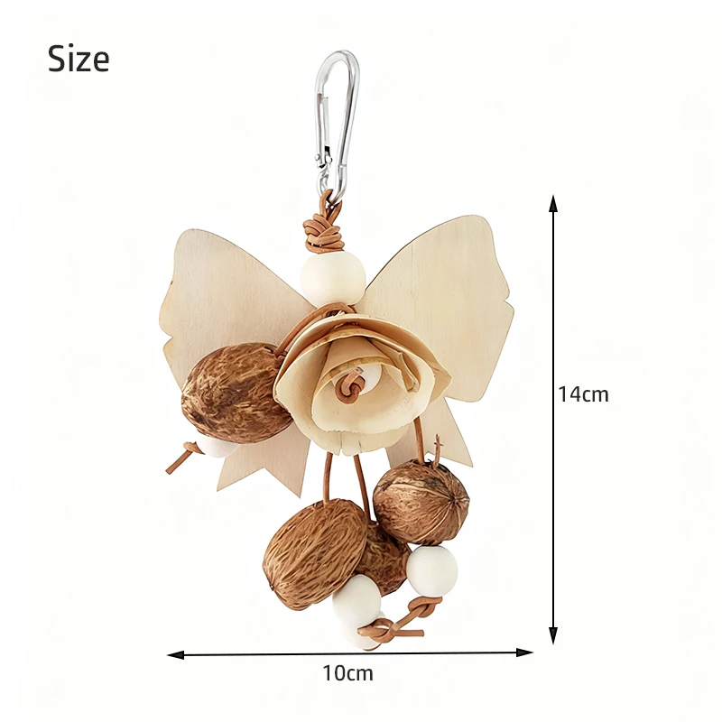 Kauspielzeug für Vögel für Papageien, natürliches gewebtes Gras, Holzspäne, Obst, Kauschnur, sicher, ungiftig, Vogelkäfigzubehör, kaubares Spielzeug – Detail 8