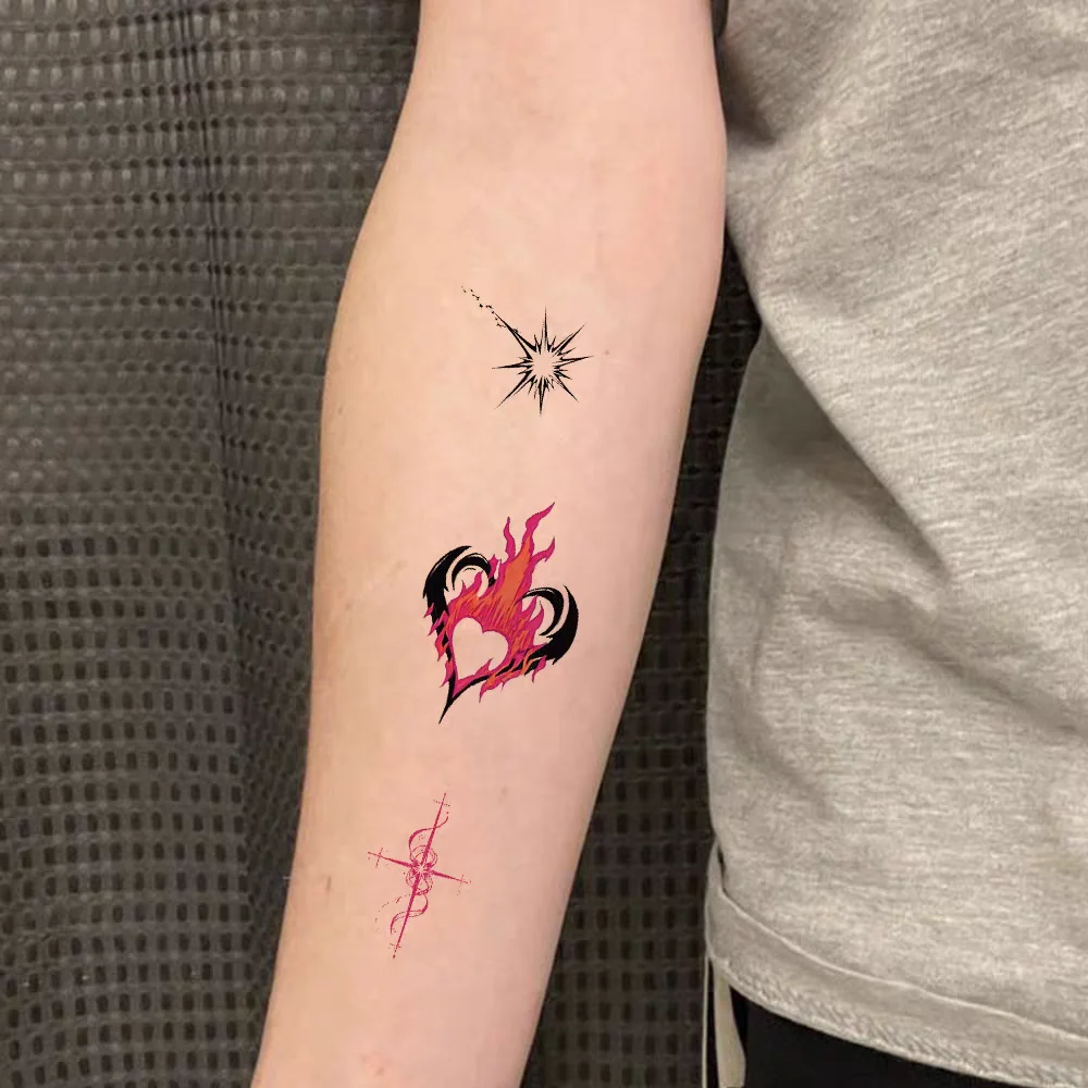 Waterproof Temporary Tattoo Stickers Pink Black Gothic