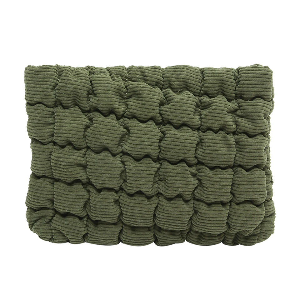 Stylish Quilted Corduroy Makeup Organizer Bag