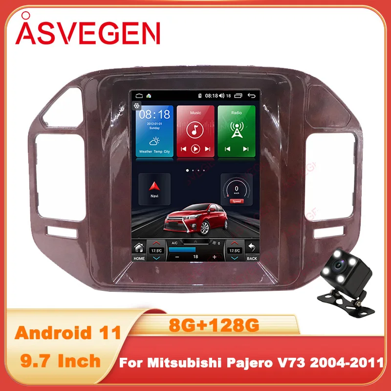 

Автомобильный стереопроигрыватель, экран 9,7 дюйма, Android 11, для Mitsubishi Pajero V73 2004-2011, мультимедийный проигрыватель с GPS, радио, беспроводной Carplay