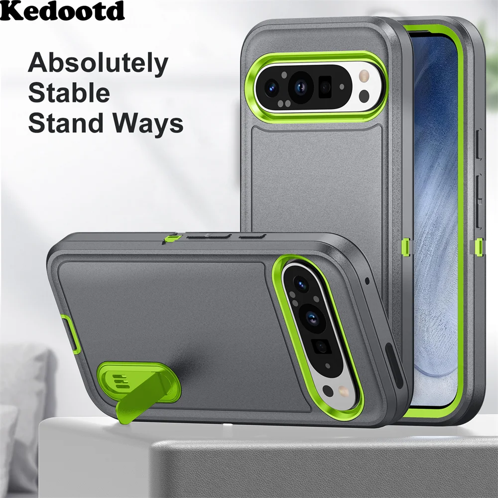 Ultimate Shockproof Hybrid Case with Hidden Stand Holder and Dual-Layer Bumper