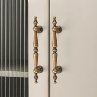 มือจับตู้สีบรอนซ์โบราณ มือจับประตูตู้เสื้อผ้าสไตล์เรโทร แบบรูเดียว มือจับลิ้นชัก วัสดุโลหะผสมสังกะสี อุปกรณ์จับสำหรับเก็บของ อุปกรณ์ฮาร์ดแวร์เฟอร์นิเจอร์ครัว 4