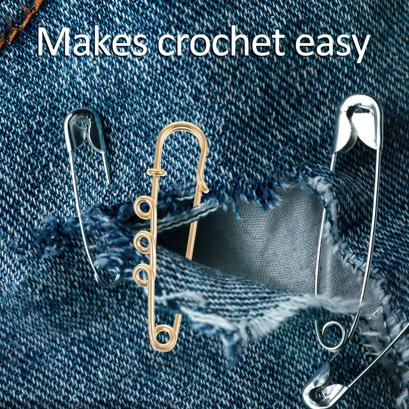 50개 안전핀 브로치 부자재 금속핀 구멍 있는 바늘 DIY 의류 공예 쥬얼리 제..